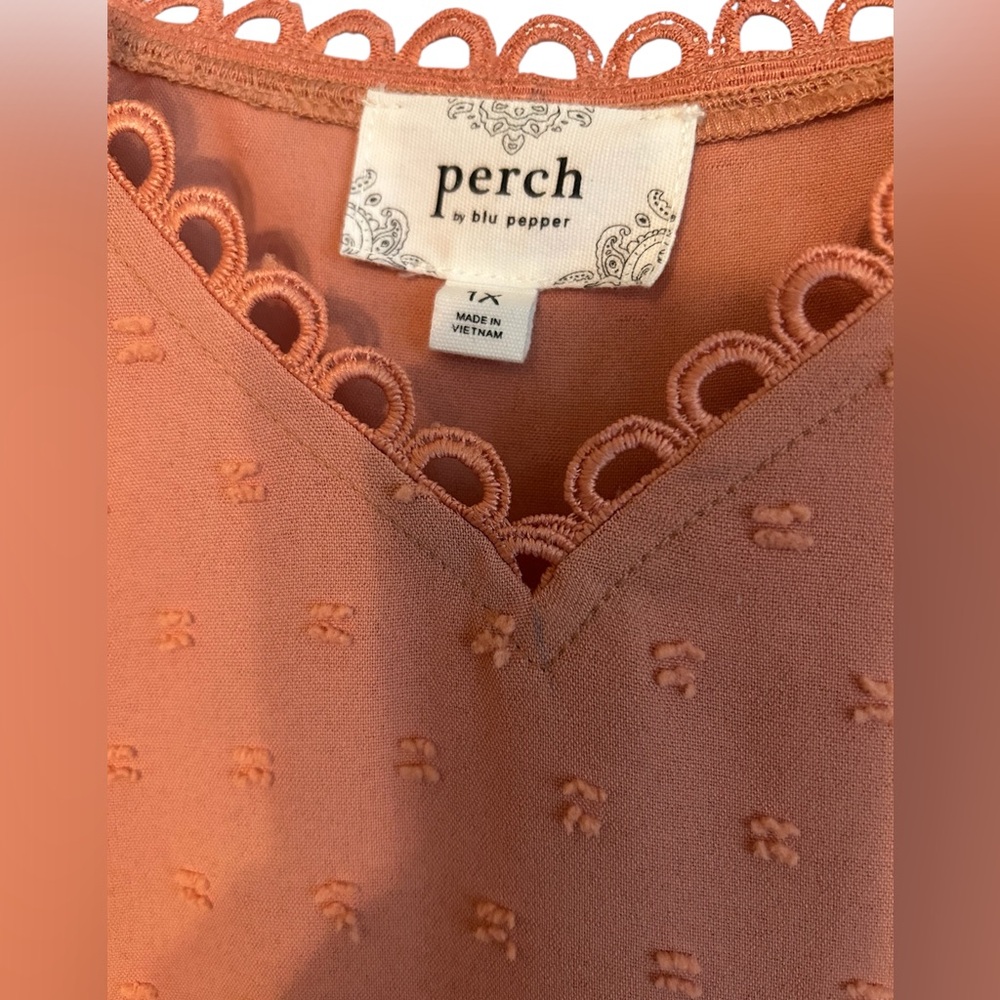 PERCHWomen's Pink Blouse Size 1X